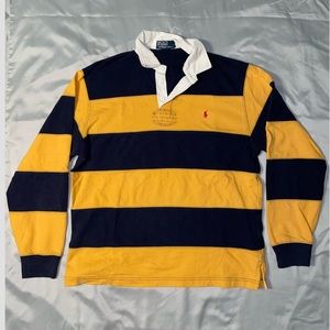 Polo Ralph Lauren long sleeve striped, collard polo shirf, size L